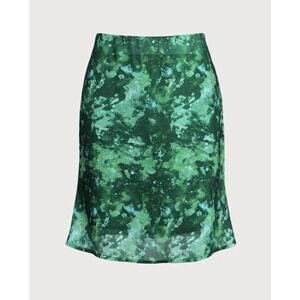 RIHOAS Midi Career Casual Green Floral Mermaid Skirt Size Medium